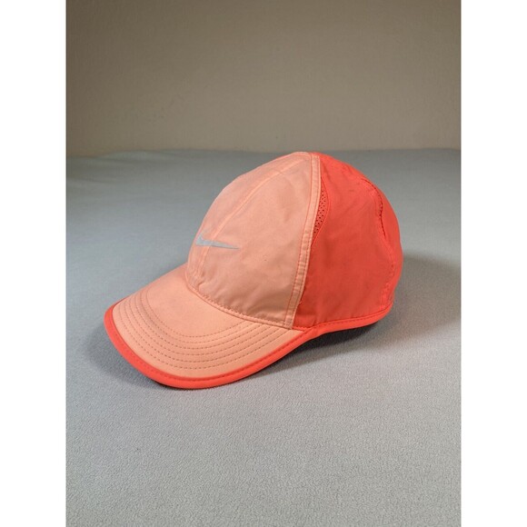 Nike Kids Featherlight Hat Neon Orange Hat Cap Adjustable - Picture 4 of 7